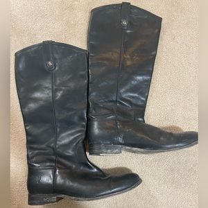 Frye black leather riding boots